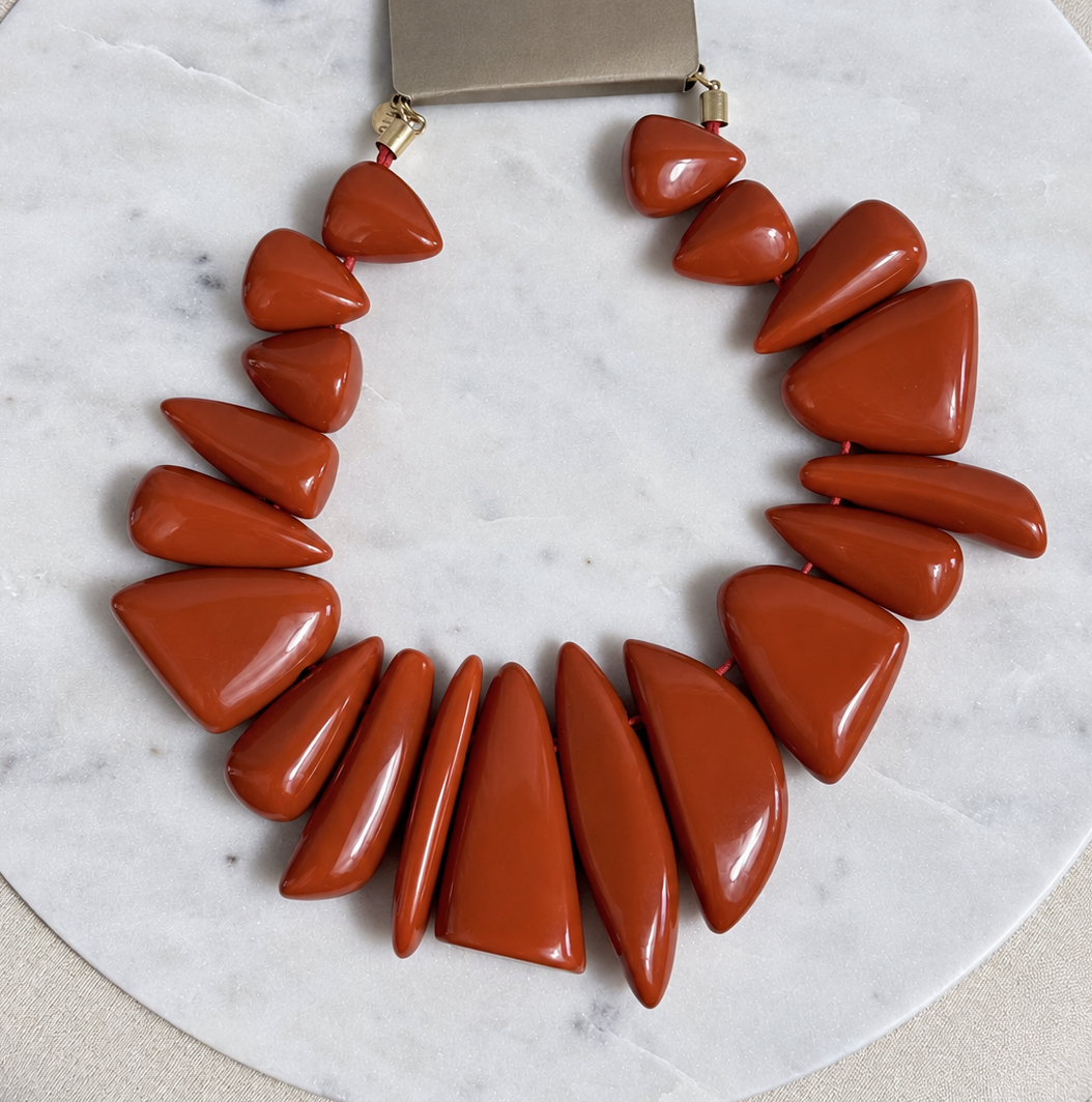 RUBY Statement Necklace – Cherry Red