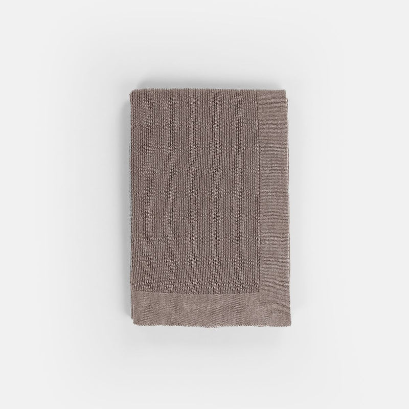 Babydecke gestrickt - 70x100cm - Merinowolle - Taupe