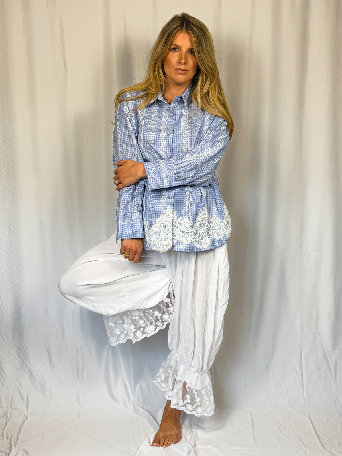 LUNA Lace Pants - White