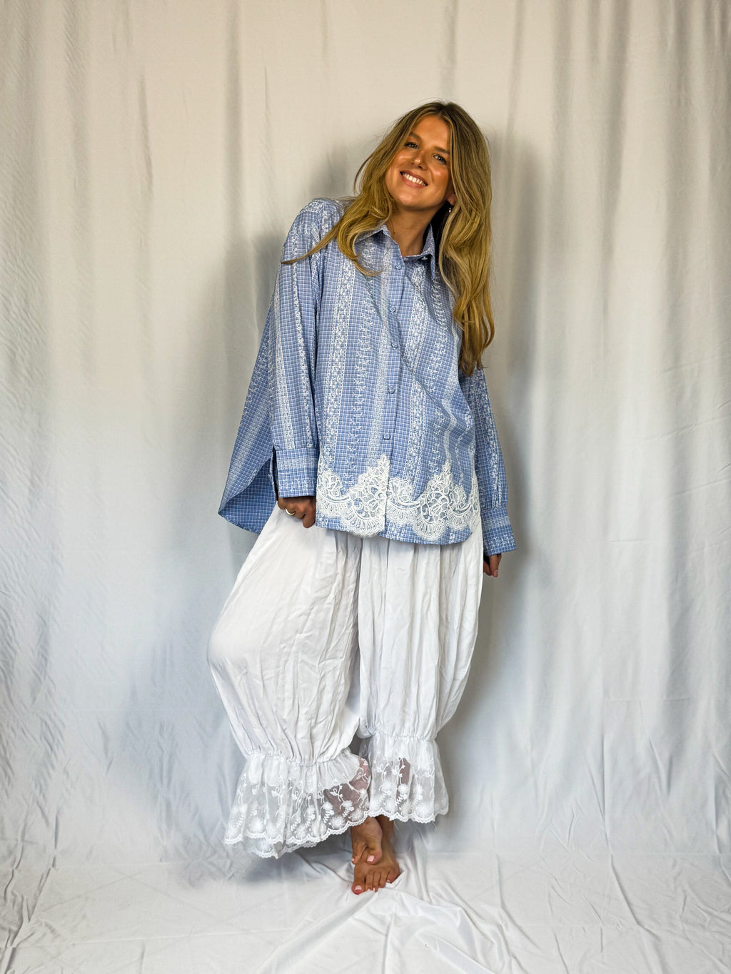LUNA Lace Pants - White