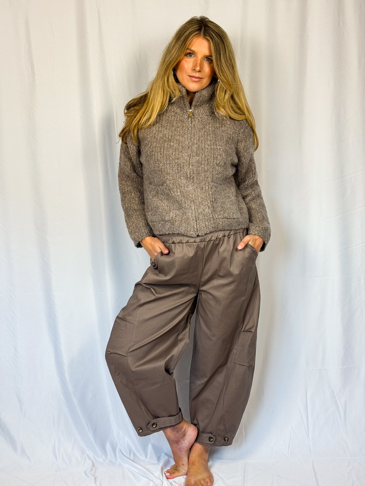 LOU Knit Jacket - Taupe