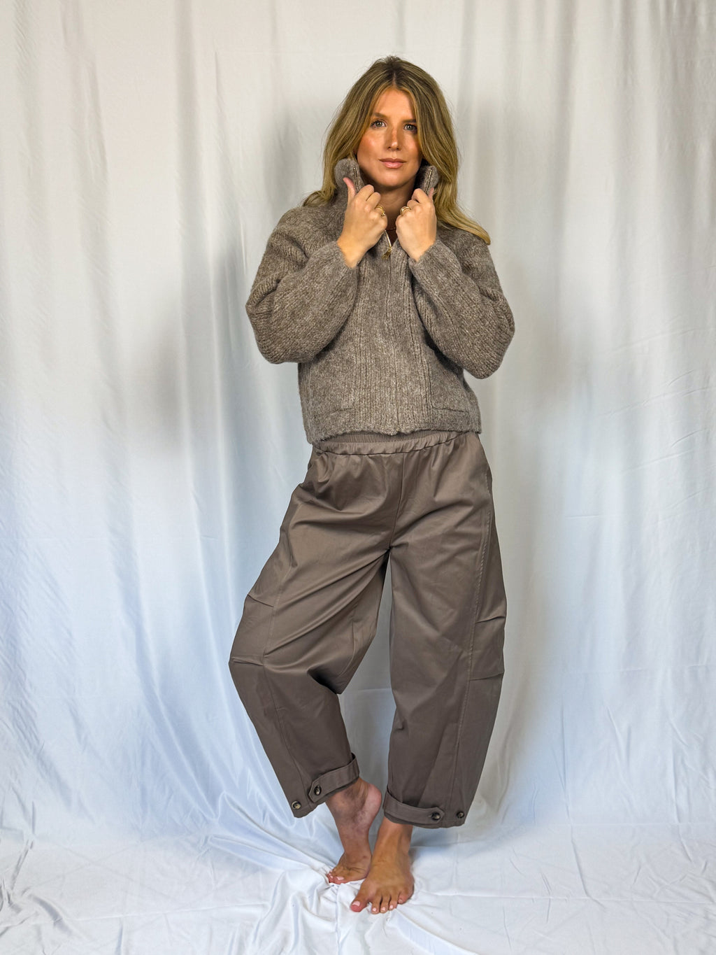 LOU Knit Jacket - Taupe