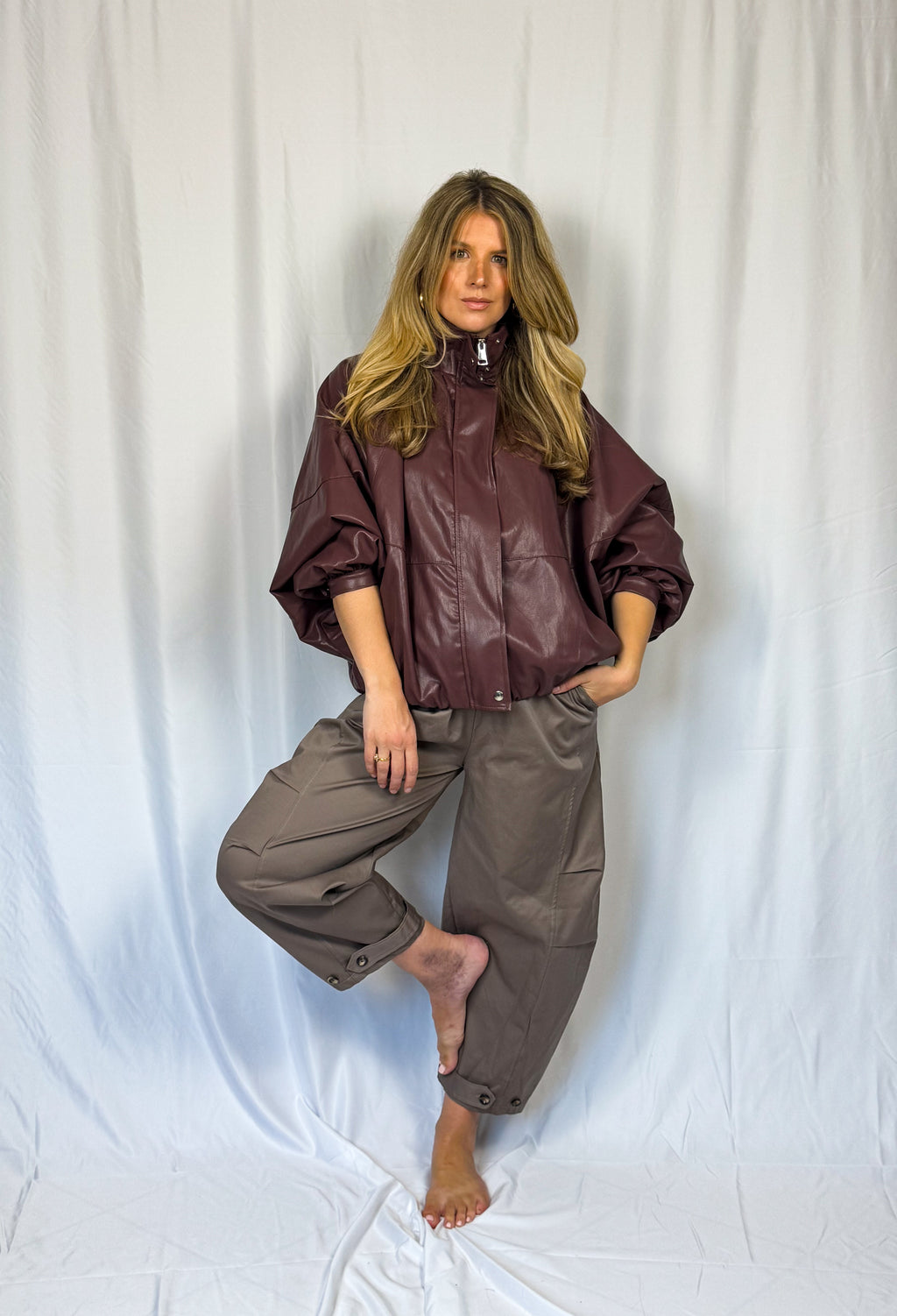 ROMY PU-Jacket - Burgundy