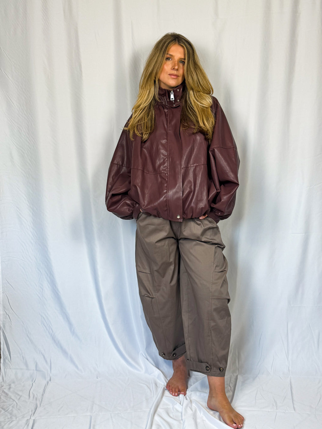 ROMY PU-Jacket - Burgundy