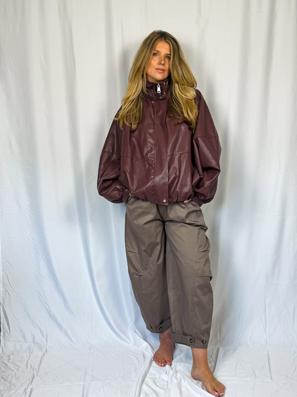 ROMY PU-Jacket - Burgundy